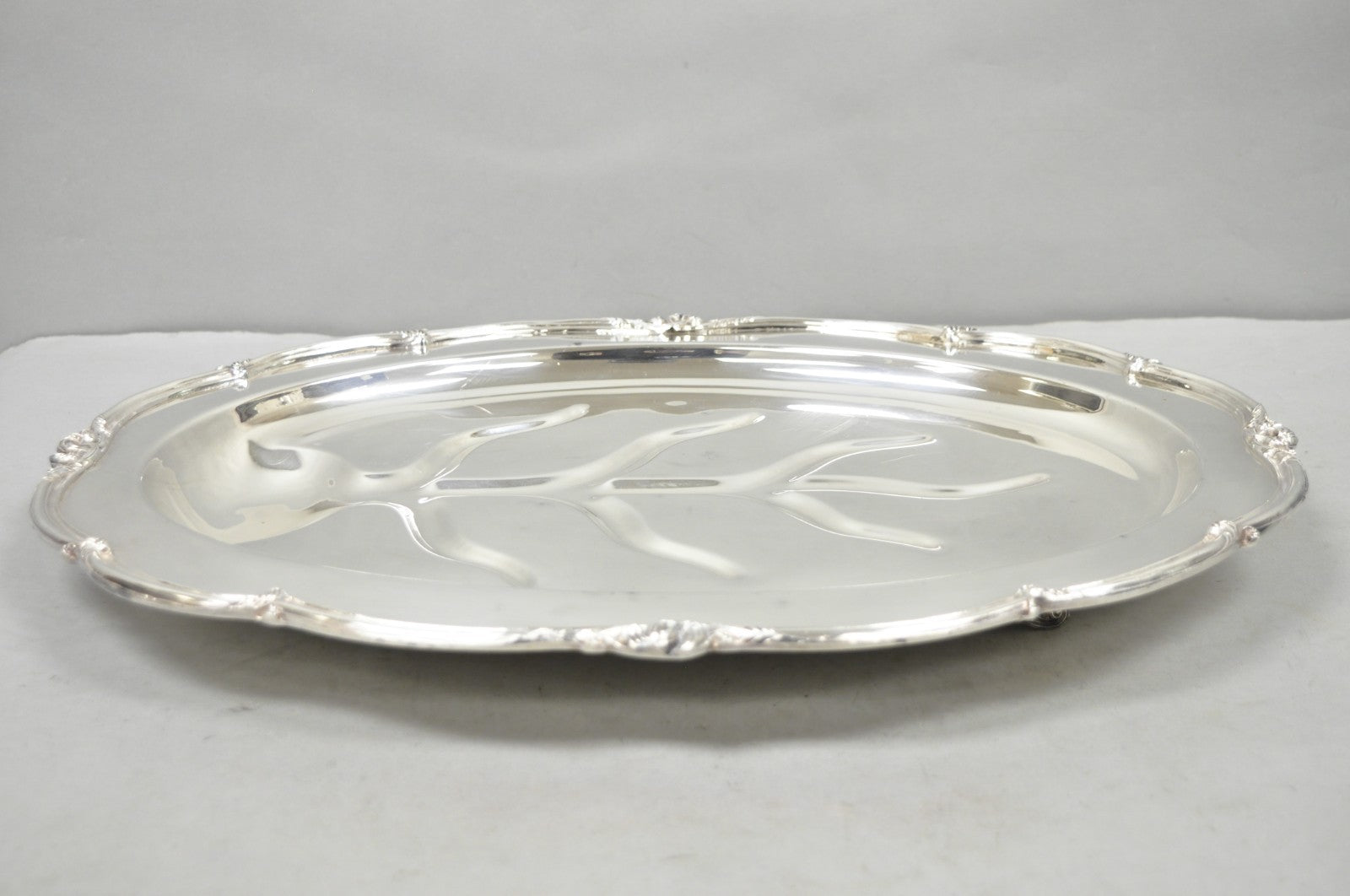 Vintage Amston Victorian Silver Plated Meat Cutlery Oval Serving Platter Tray