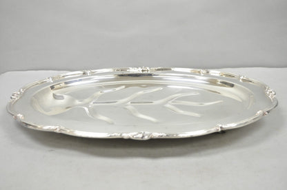 Vintage Amston Victorian Silver Plated Meat Cutlery Oval Serving Platter Tray