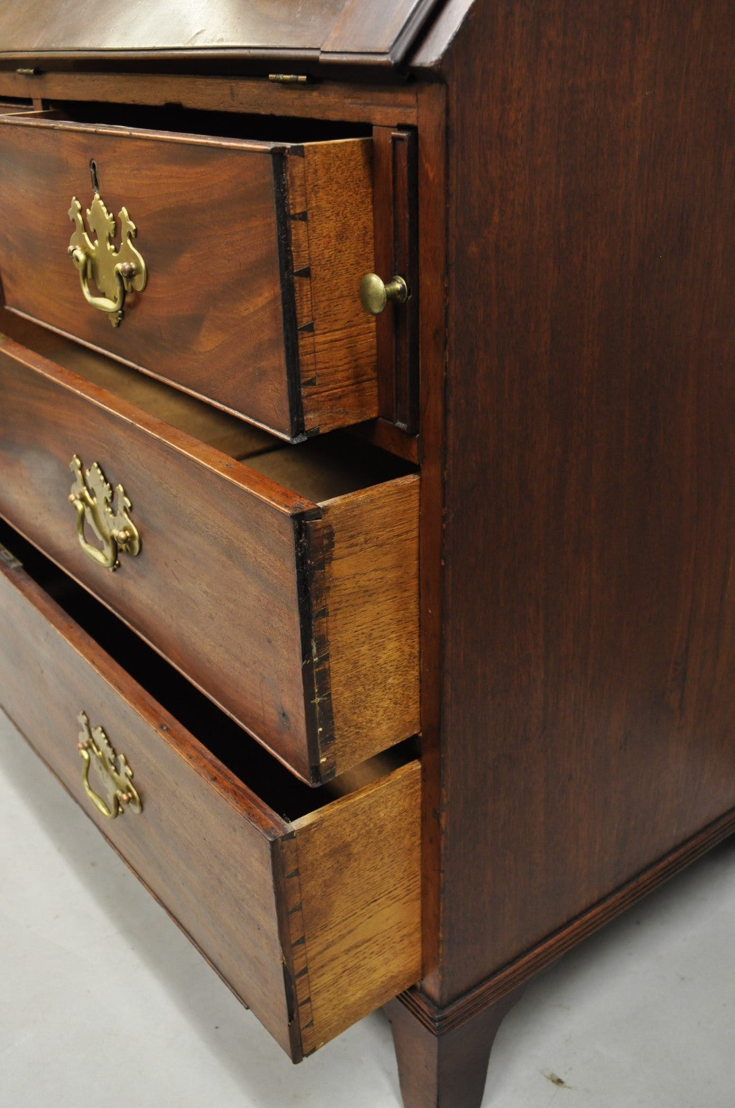 Antique 19th C. Chippendale George III Mahogany Slant Front Secretary Desk