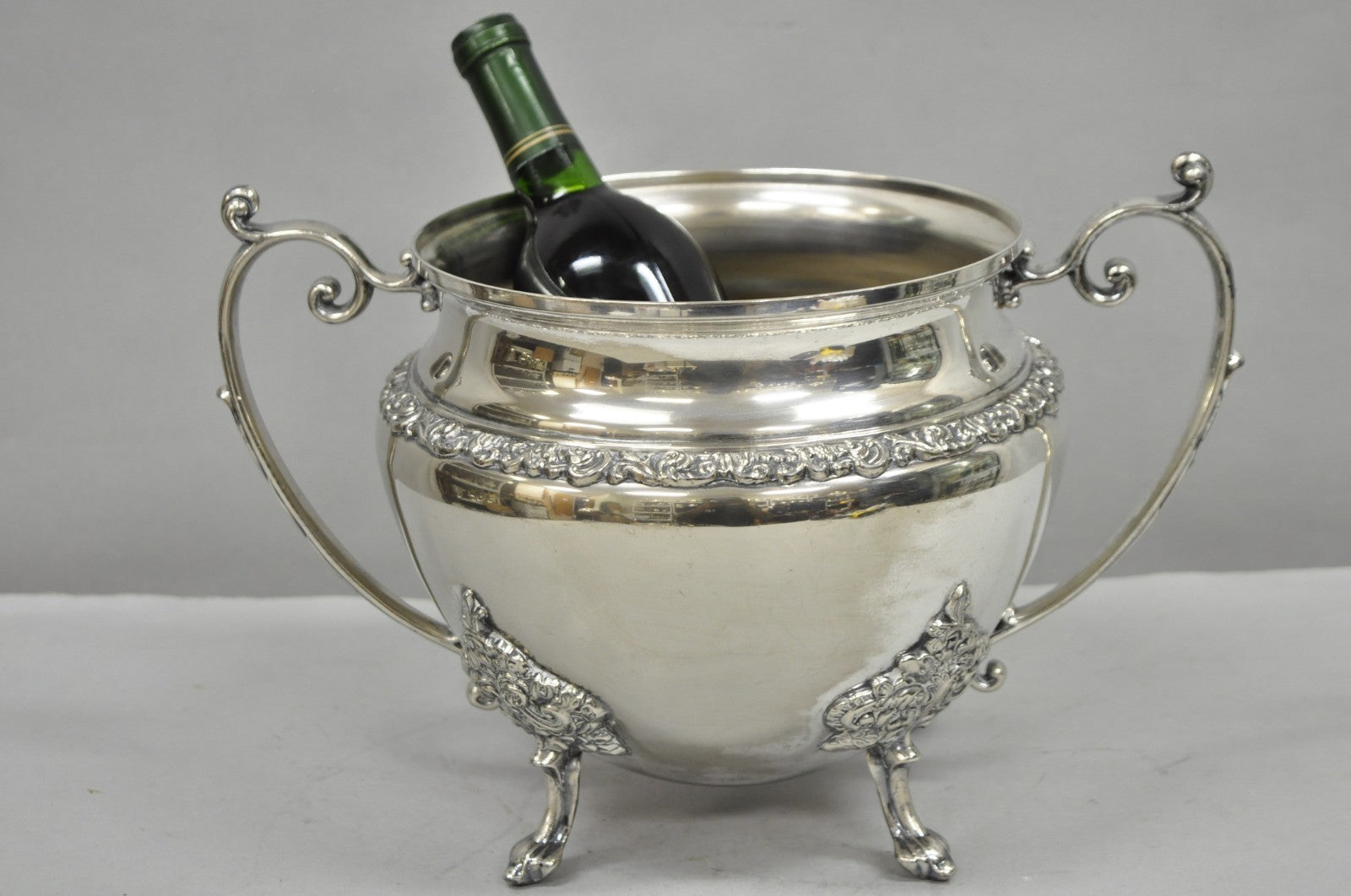 Vintage Victorian Silver Plated Twin Handle Tureen Bar Champagne Chiller Bucket