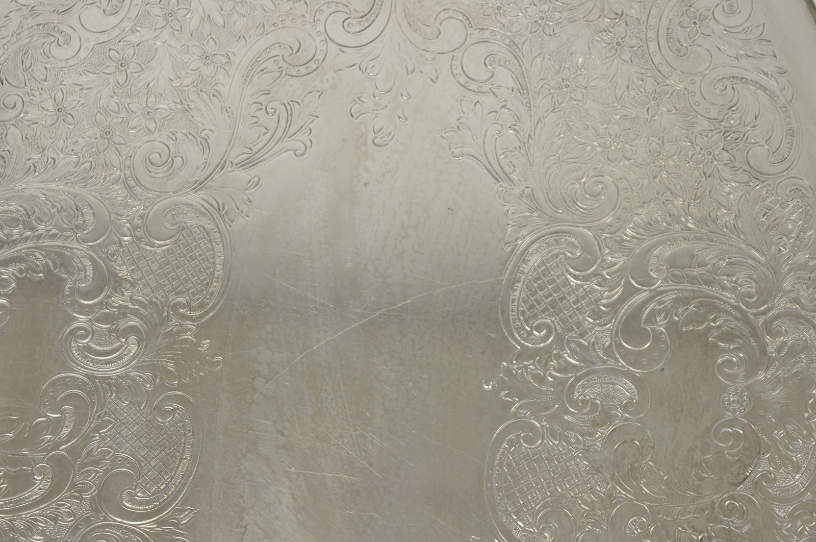 Vintage Poole 400 Lancaster Rose Oval Silver Plated Bar Serving Platter Tray