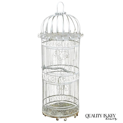 Vintage Victorian Style Scrolling Wrought Iron Metal 58" Birdcage Garden Decor