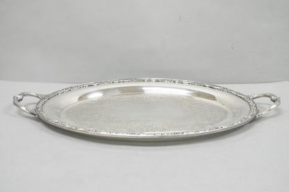 Vintage WM Rogers & Son "Victorian Rose" Silver Plated Oval Serving Platter Tray