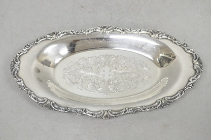 Vintage Community Ascot Victorian Silver Plated Oval Narrow Trinket Dish