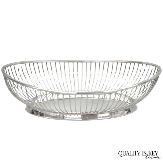 Vintage Gorham YC743 English Victorian Silver Plated Wire 11" Bread Fruit Basket
