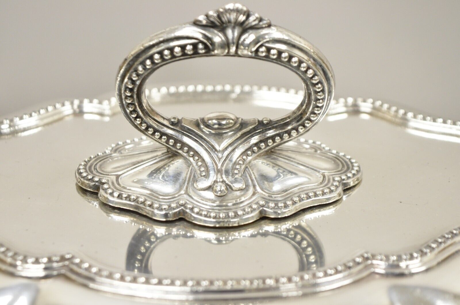 Vintage Silver Plated English Victorian Style Lidded Vegetable Serving Platter
