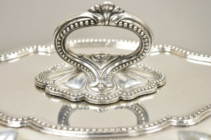 Vintage Silver Plated English Victorian Style Lidded Vegetable Serving Platter