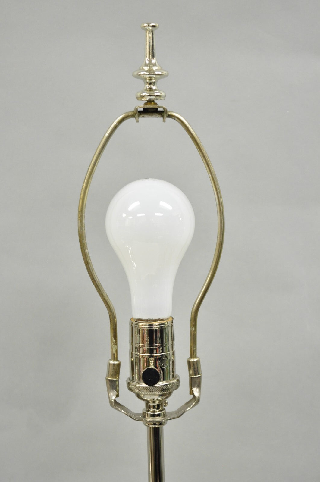English Regency Style French Empire Silver Plated Large Urn Table Lamps - Pair
