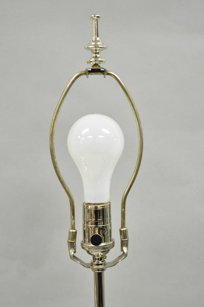 English Regency Style French Empire Silver Plated Large Urn Table Lamps - Pair