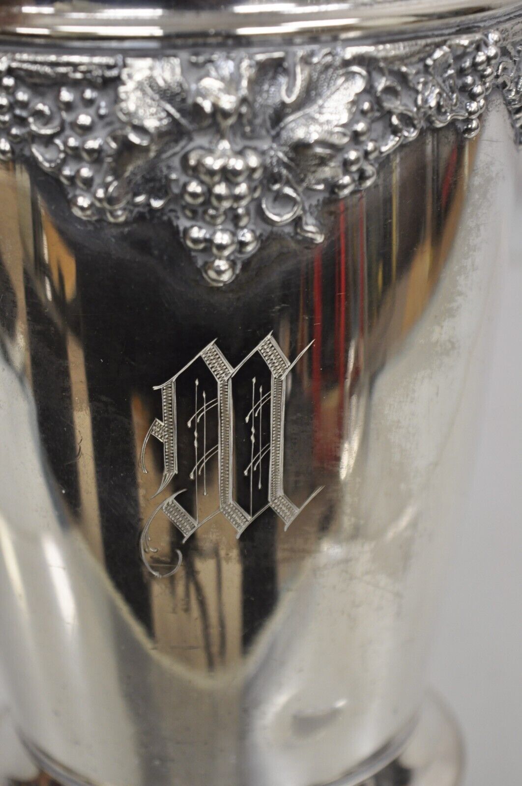 Antique Art Deco Silver Plated Cocktail Martini Shaker "M" Monogram by Pilgrim