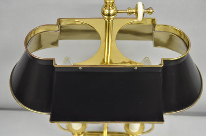 Vintage French Empire Brass Candlestick Tole Metal Bouillotte Desk Table Lamp