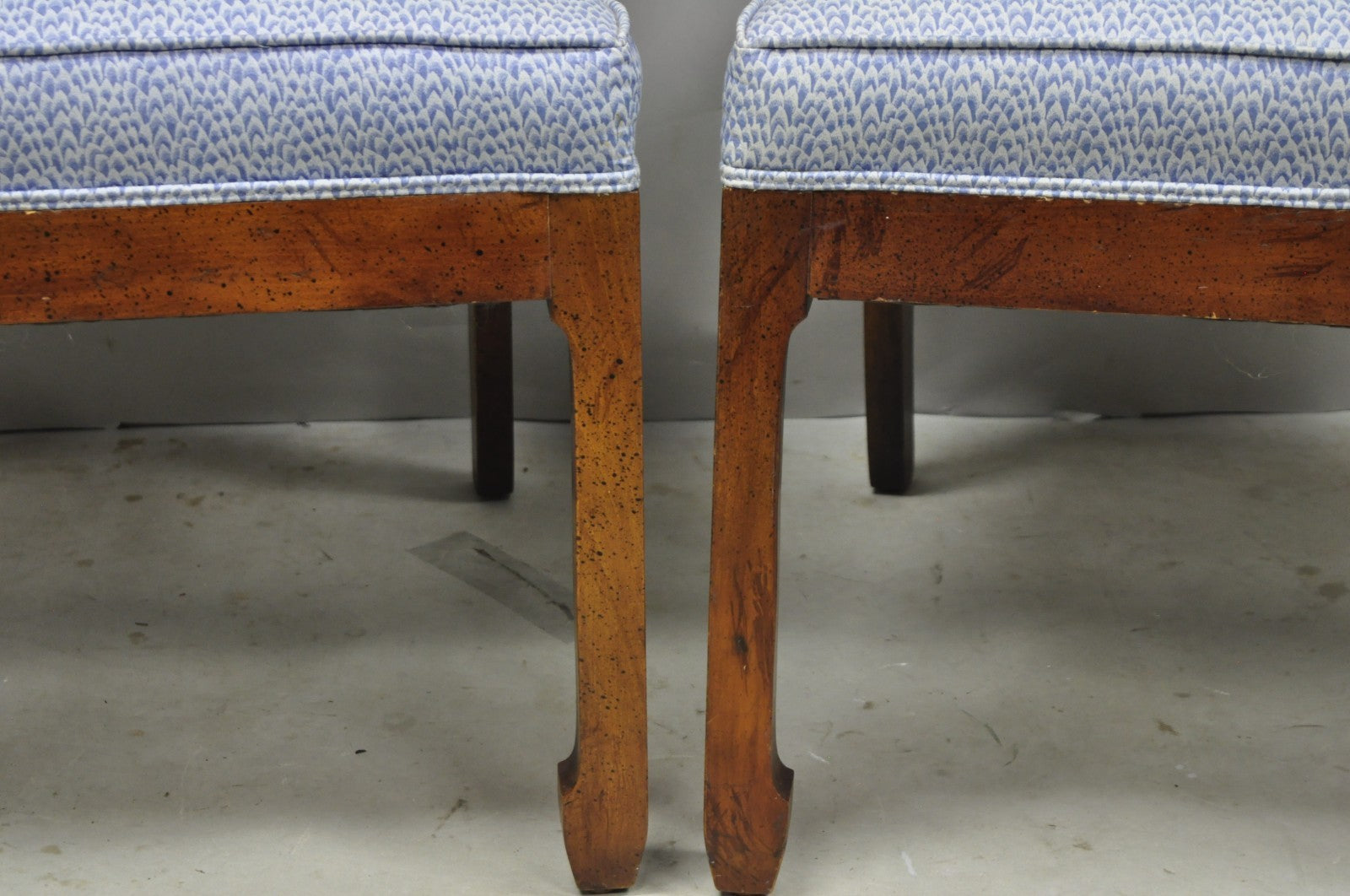 Vintage Chinese Chippendale James Mont Style Fretwork Lounge Arm Chairs - a Pair