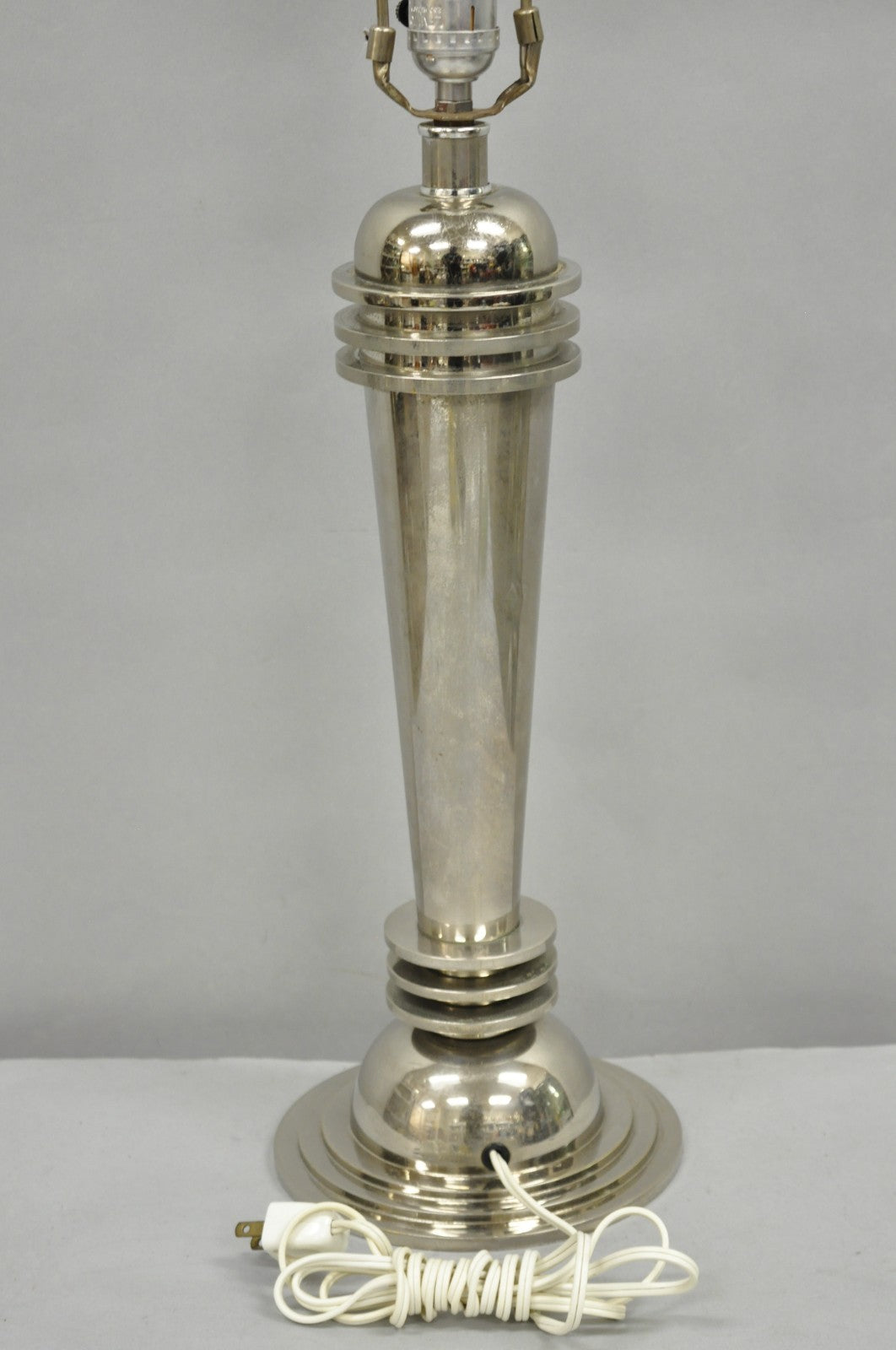 Vintage Frederick Cooper Art Deco Style Chrome "Atomic" Steel Table Lamp