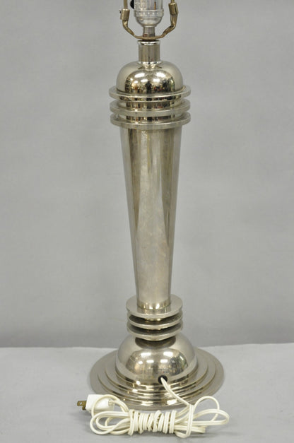 Vintage Frederick Cooper Art Deco Style Chrome "Atomic" Steel Table Lamp