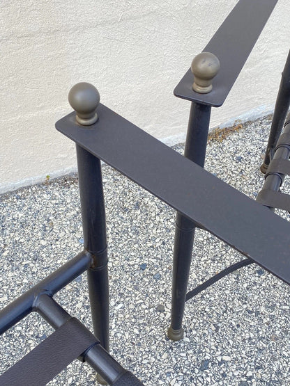 Neoclassical Regency Aluminum & Steel Metal Outdoor Patio Arm Chair - Set of 4
