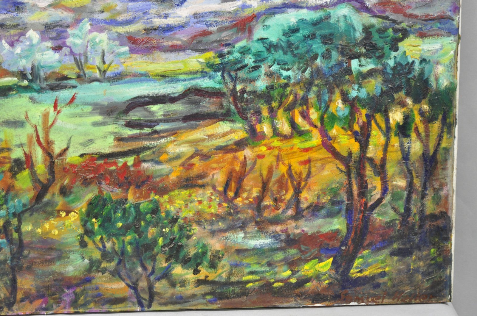 Vintage Samuel Heller " Forrest Landscape" Oil on Canvas Painting