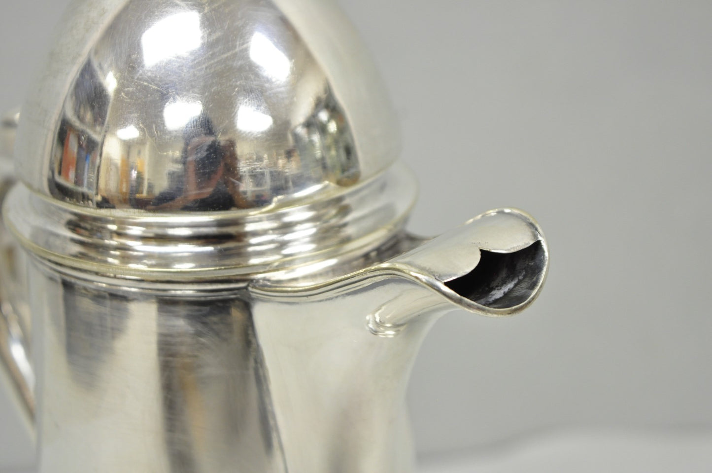 Antique English Regency Silver Plated Flagon Pitcher w/ Heart Handle