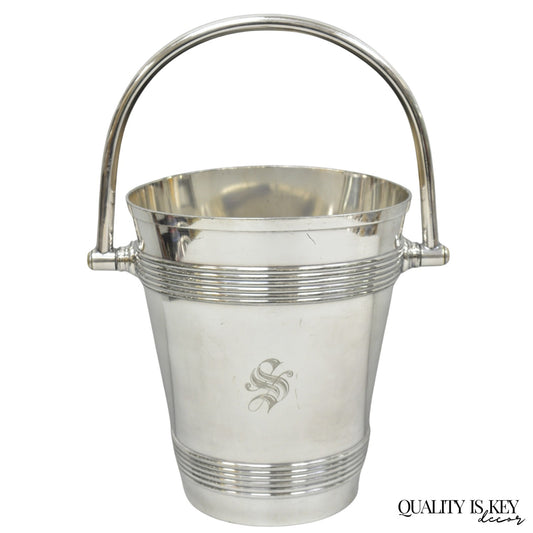 International Wilcox English Regency Silver Plated Champagne Ice Bucket "S" Mono