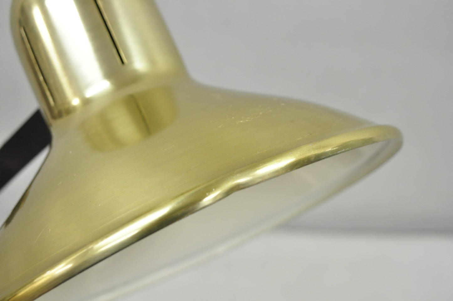 Vintage Mid Century Modern Adjustable Height Brass Cone Task Desk Lamp