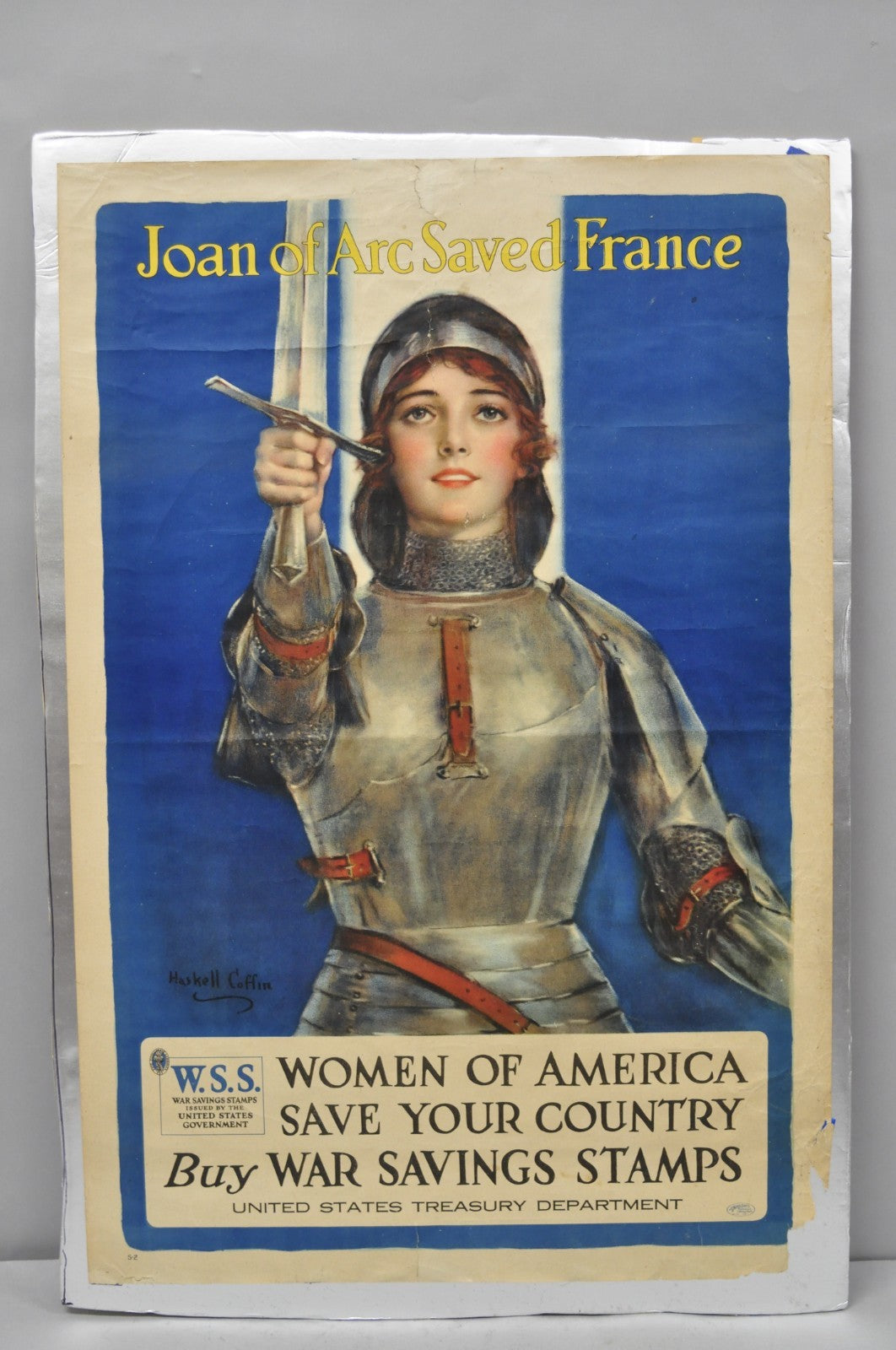 Original 1918 WWI Poster 'Joan of Arc Saved France' by William Haskell Coffin