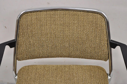 Vintage Sculpted Chrome Frame Post Mid Century Modern Office Arm Chair