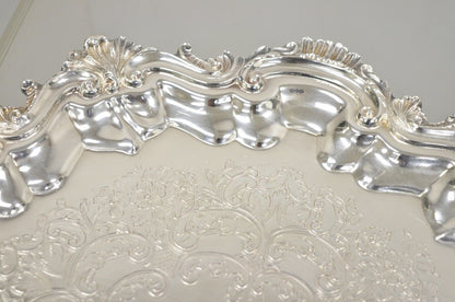 Vintage "Silver by Sacks" Victorian Style Silver Plated Scalloped Round Tray