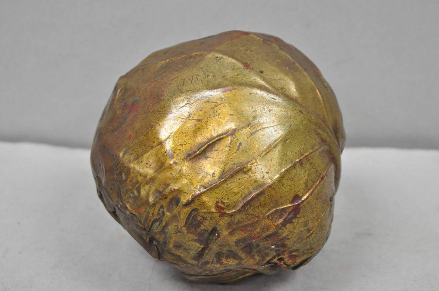 Vintage Dorothy Draper Style Fold Formed Resin Artisan Crafted Cabbage Sculpture