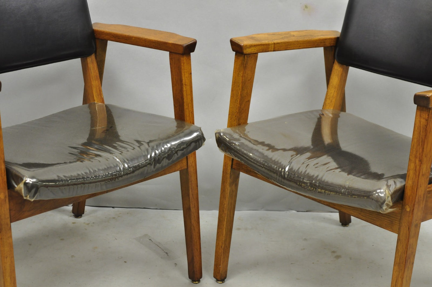 Vintage Boling Chair Co Mid Century Modern Walnut Lounge Arm Chairs (B) - Pair