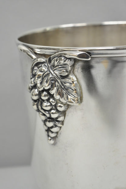 Vintage Mid Century Silver Plated Grapevine Cluster Champagne Chiller Ice Bucket