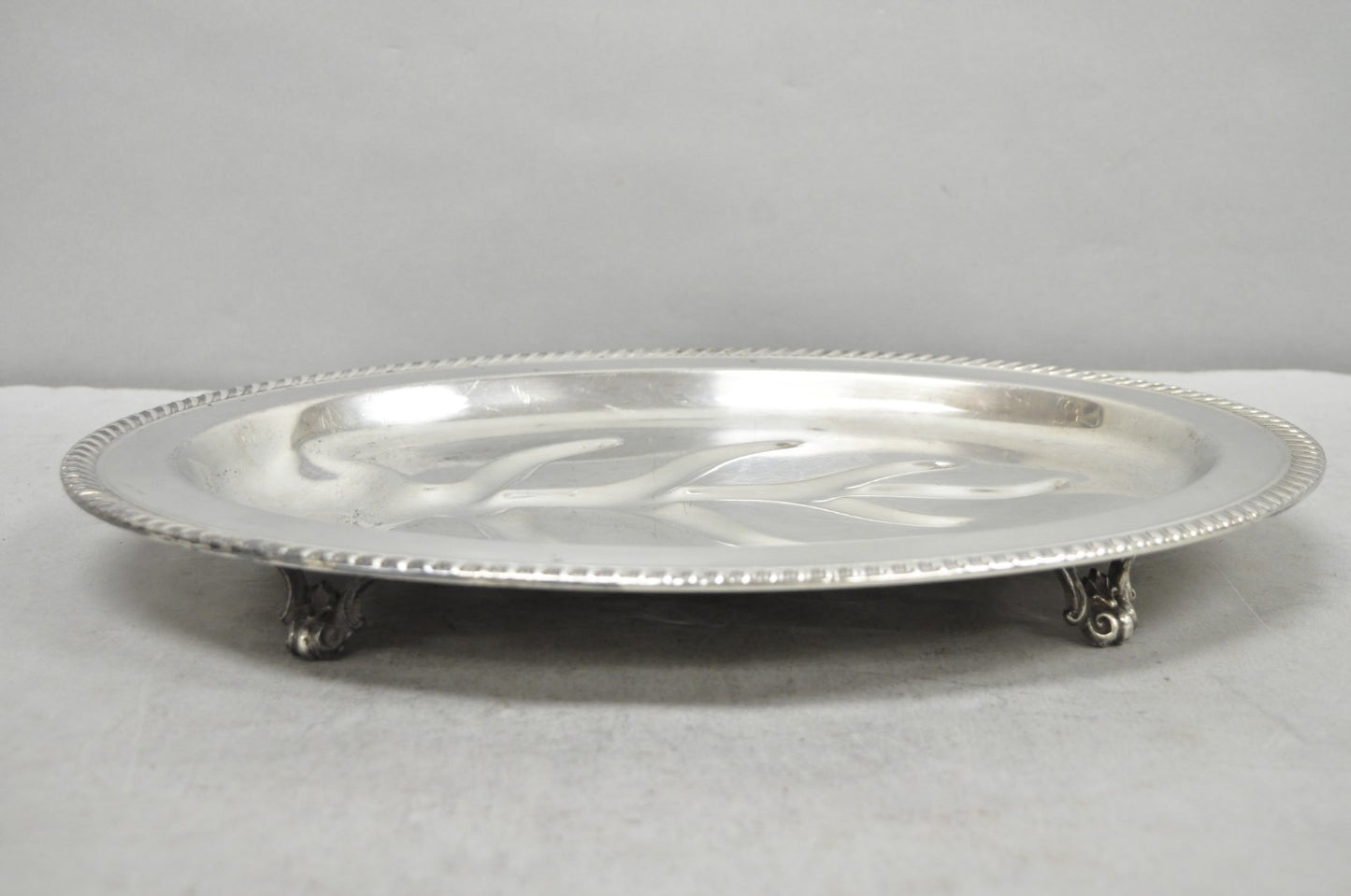Vintage FB Rogers Silver Plated Oval Meat Cutlery Serving Platter Tray