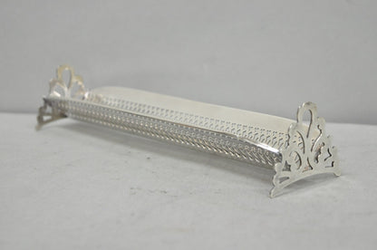 Vintage English Regency Silver Plated Reticulated Sugar Cube Cracker Caddy