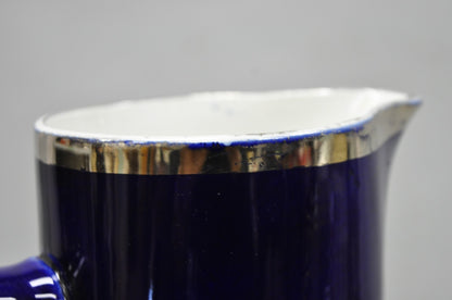Antique 1913 60th Anni Northern Lodge No. 25 Masonic Cobalt Blue Ceramic Pitcher