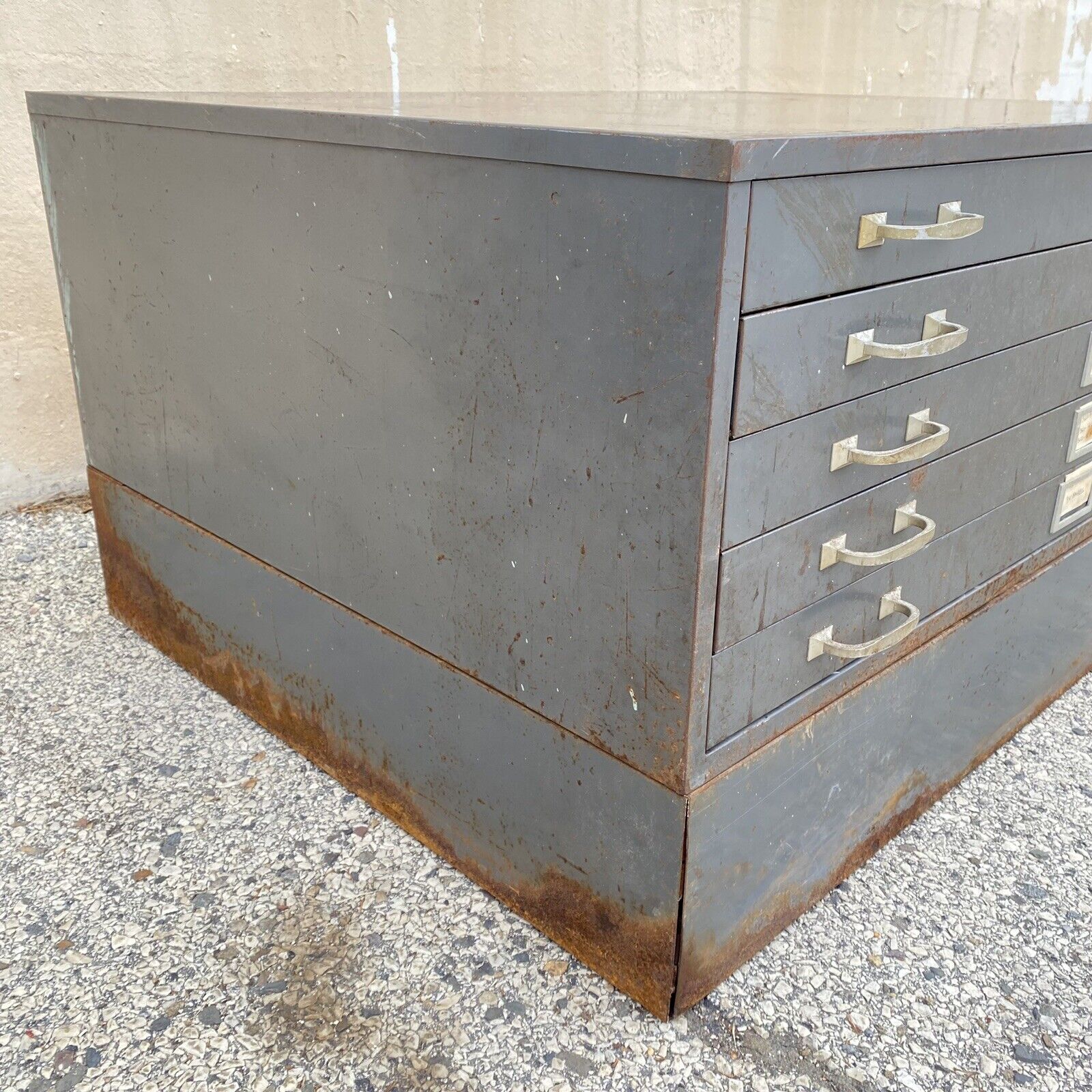 Vintage Cole Steel Metal Industrial Stacking Flat File Map Cabinet w/ 10 Drawers