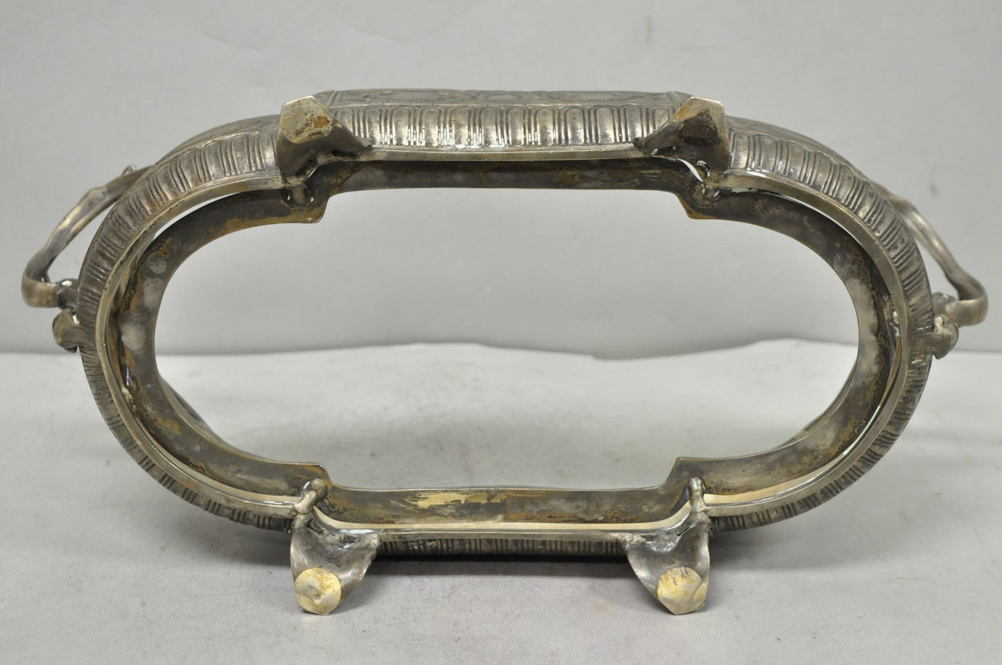 Vintage French Louis XVI Baroque Style Bronze Planter Centerpiece Bowl Dish