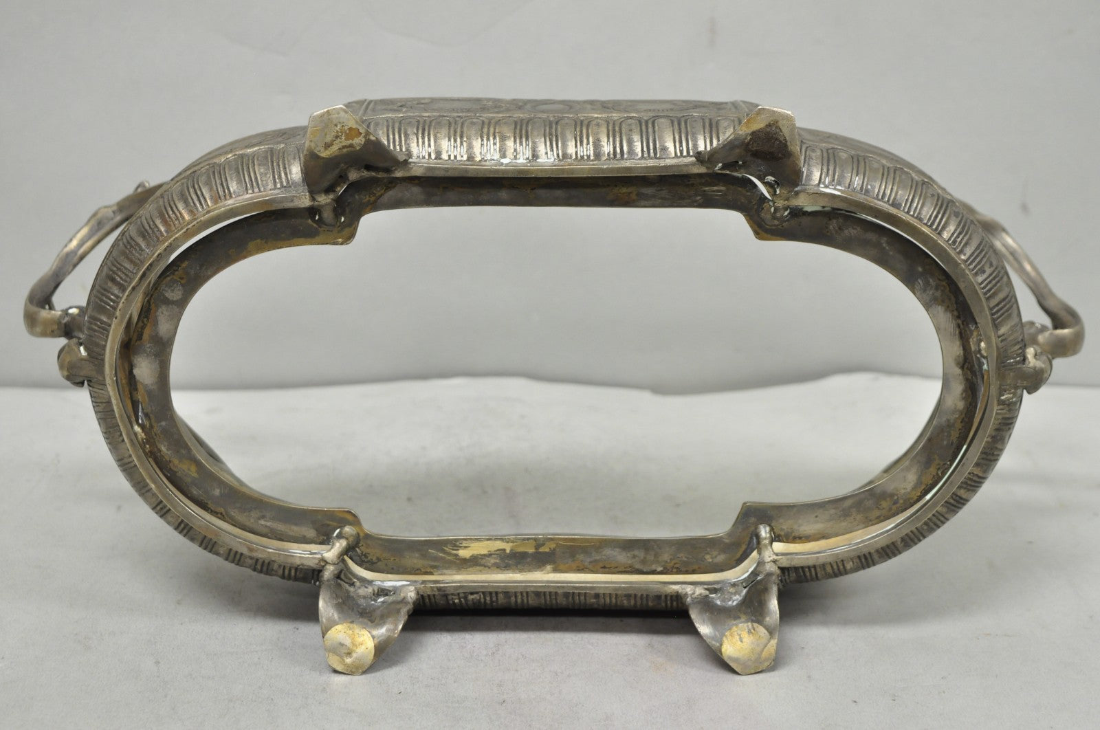 Vintage French Louis XVI Baroque Style Bronze Planter Centerpiece Bowl Dish