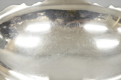 Vintage Victorian Silver Plated Oval Pedestal Centerpiece Fruit Bowl By Lunt
