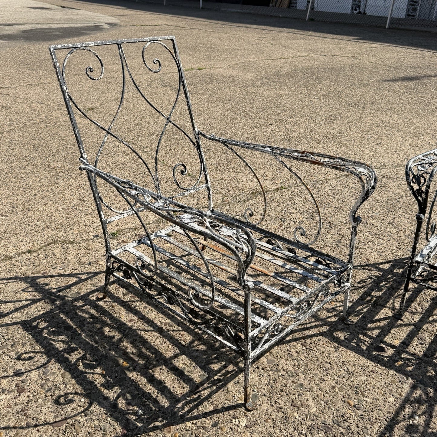 Vintage Florentine Craft Studio Salterini Style Wrought Iron Lounge Chairs, Pair