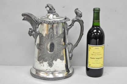 Antique American Victorian E. Kaufmann Figural Coffee Pot Water Pitcher w/ Eagle