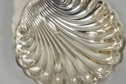 Vintage Mid Century Modern Large Silver Plated Clam Shell Serving Dish Platter