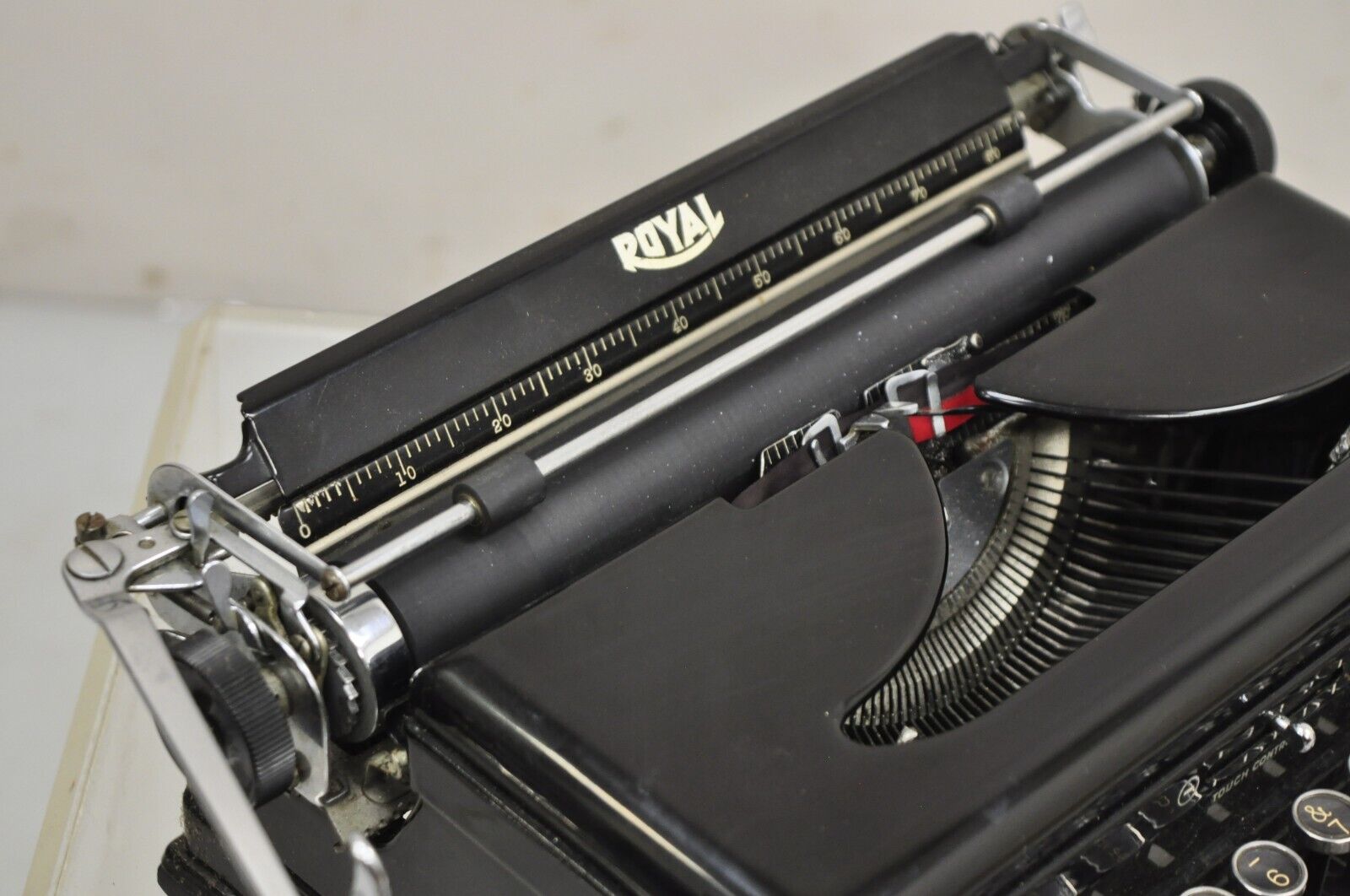 Royal Model O Touch Control Glossy Black Portable Manual Typewriter in Case