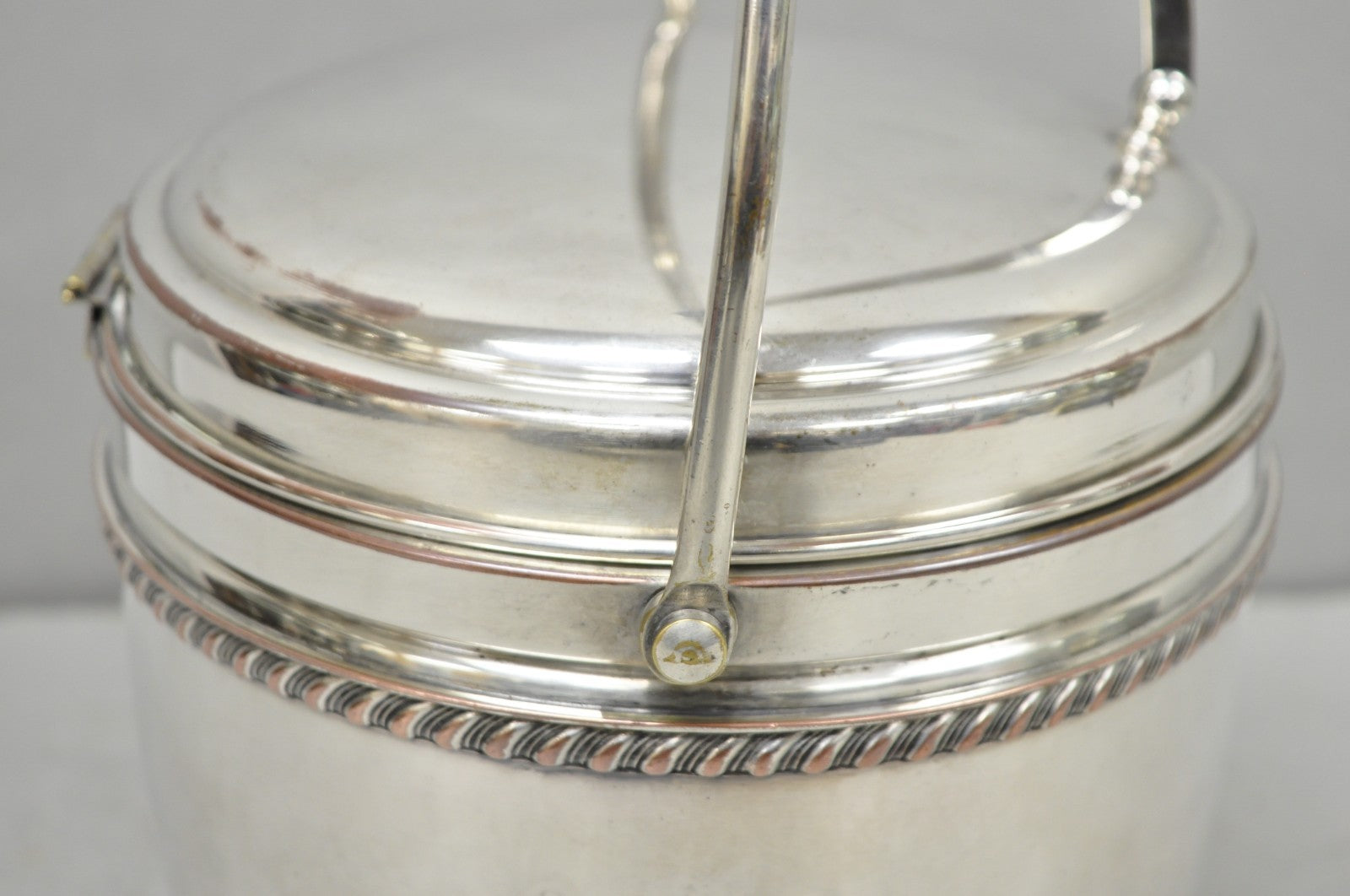 Vintage Bernard Rice's Sons Silver Plated Reticulating Hinge Lid Bar Ice Bucket