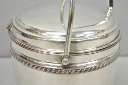 Vintage Bernard Rice's Sons Silver Plated Reticulating Hinge Lid Bar Ice Bucket