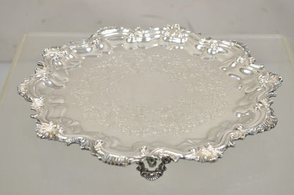 Vintage "Silver by Sacks" Victorian Style Silver Plated Scalloped Round Tray