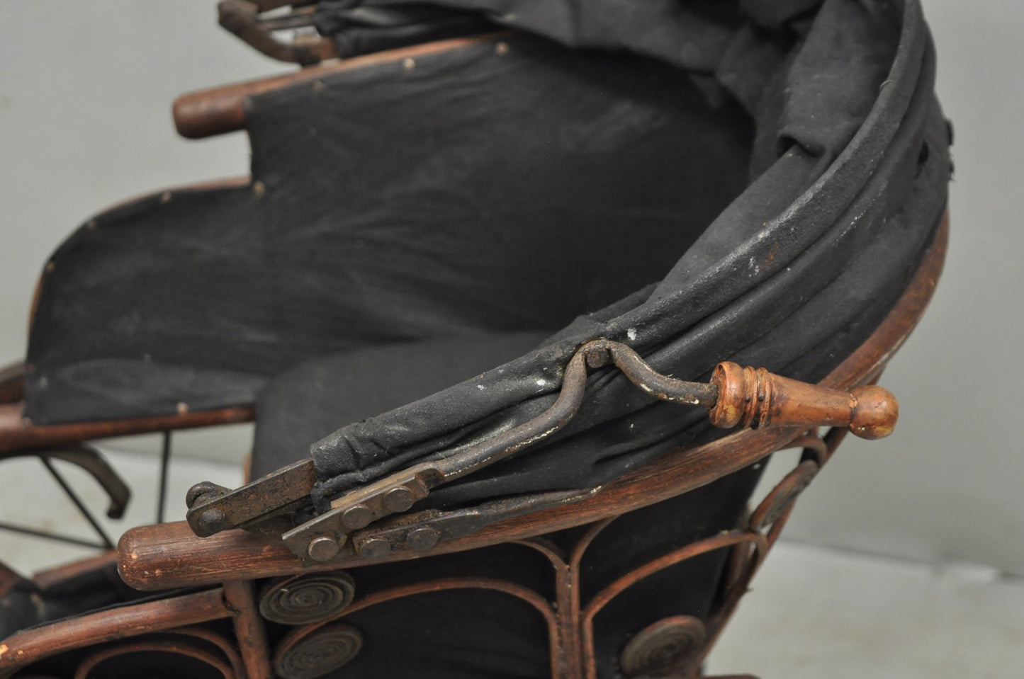 Antique Victorian Bentwood Small Child Size Decorative Baby Buggy Carriage
