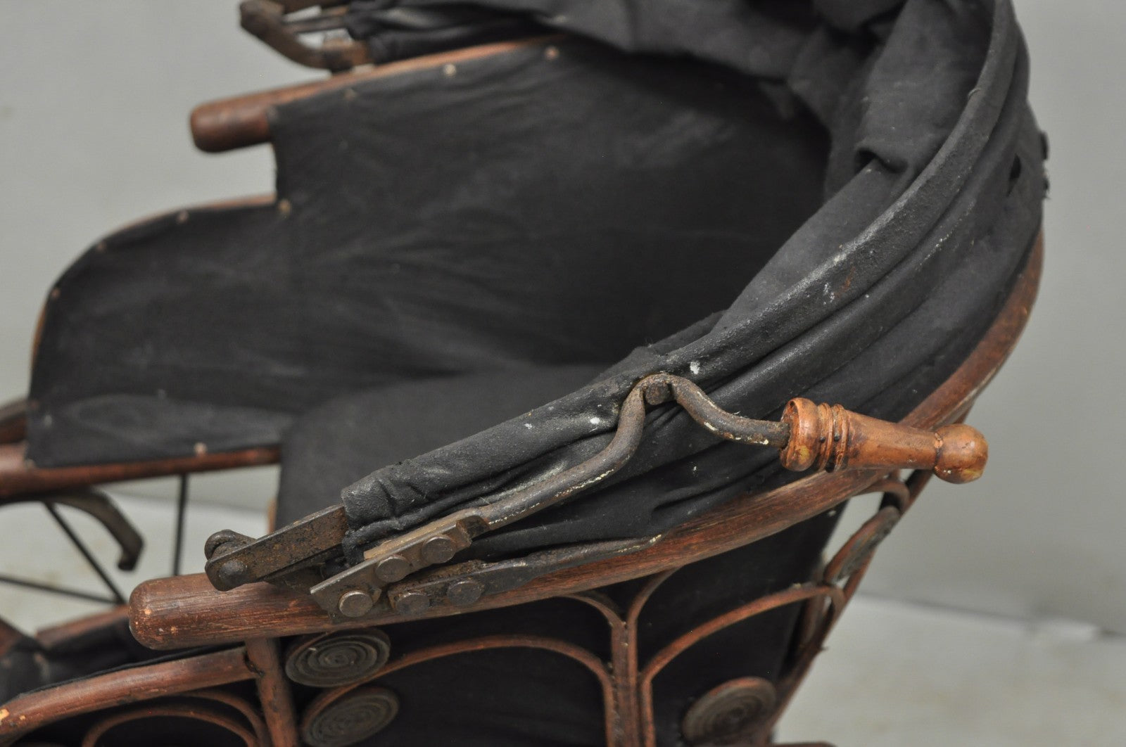 Antique Victorian Bentwood Small Child Size Decorative Baby Buggy Carriage