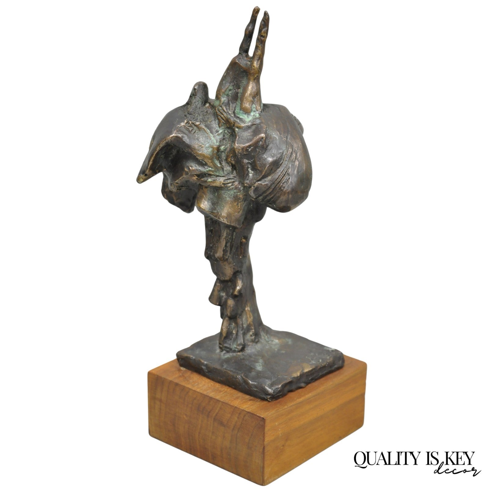 Vintage Elbert Weinberg "Scroll" Bronze Brutalist Abstract Sculpture Figure