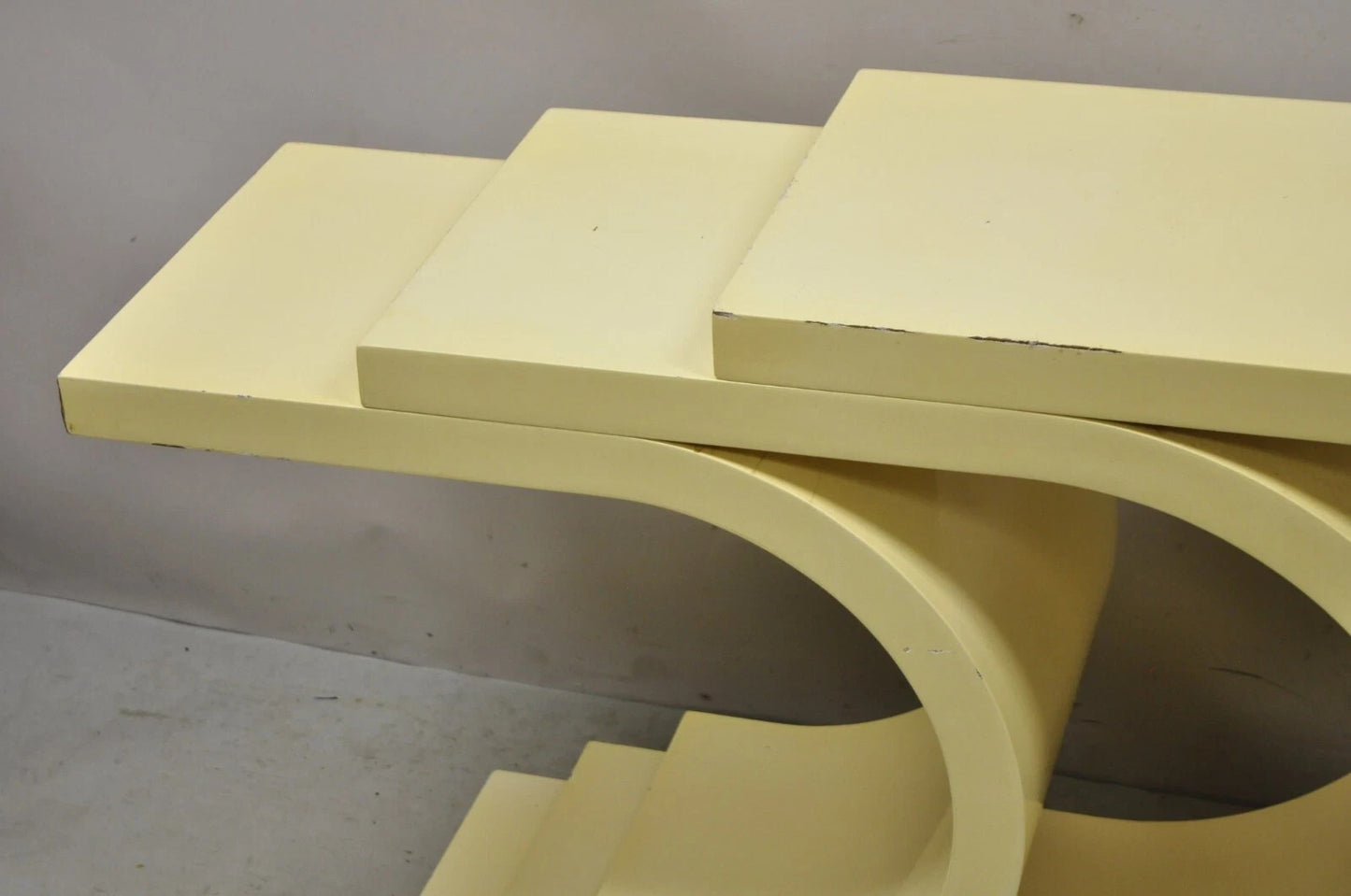 Vintage Modern Triple "C" Bone Lacquer Sculptural Springer Style Console Table
