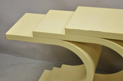 Vintage Modern Triple "C" Bone Lacquer Sculptural Springer Style Console Table
