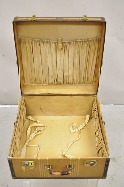 Vintage Hartmann Trunk Co Pathfinder Imperial Canvas Suitcase Luggage Hat Trunk