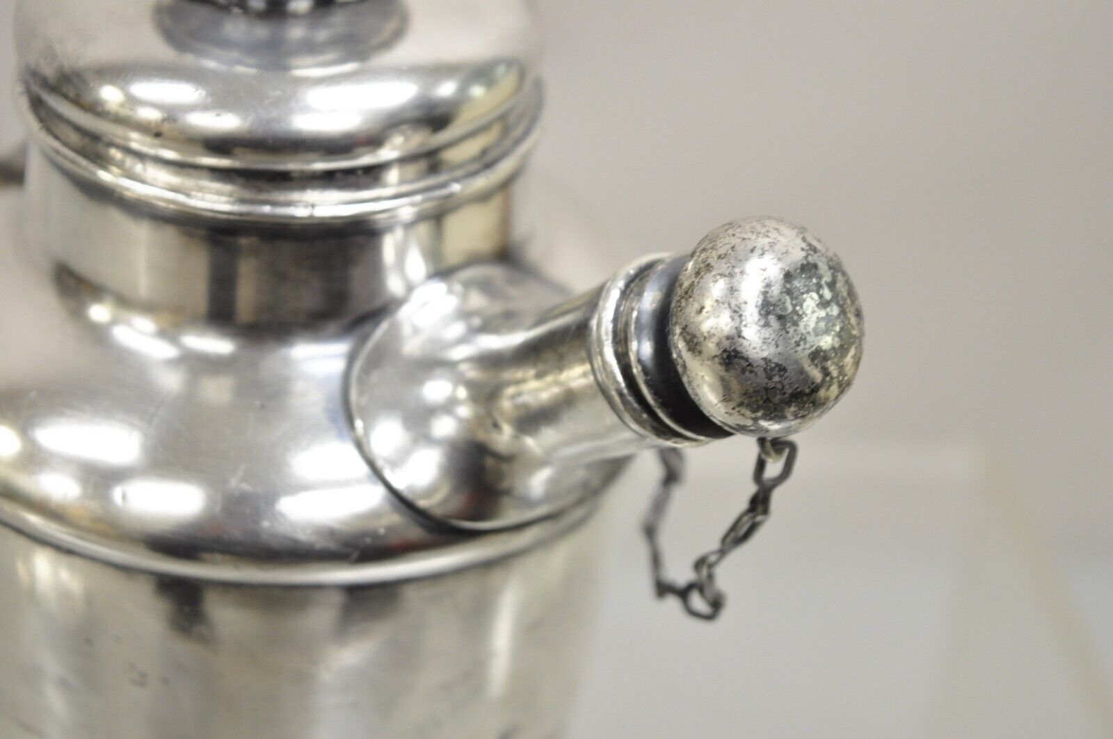 Antique Art Deco Silver Plated Martini Cocktail Shaker "Game Cock" Monogram
